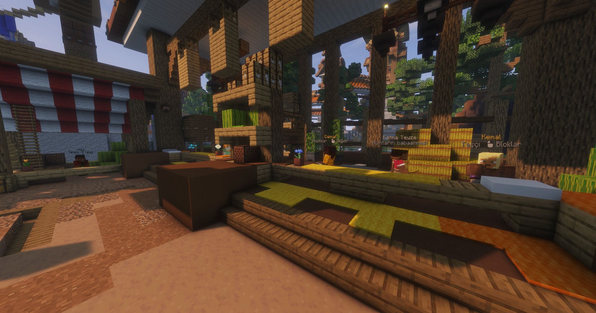 Market stalls in the town